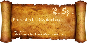 Marschall Szabolcs névjegykártya